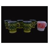 Vintage Fire-King Textured Mugs