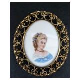 Limoge France Porcelain Framed Miniature