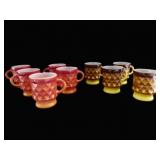 Vintage Fire-King Textured Mugs