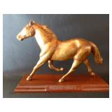 Bronze Horse on Wood Stand
