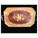 Birks Inlayed Wood & Metal Tray