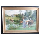 The Pasture Lithograph - Edouard Debat-Pohsan