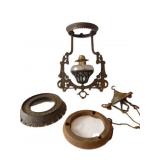 Antique Art Nouveau Cast Iron Descending Light