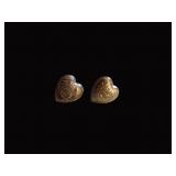 Sterling Silver Puff 1/2' Heart Earrings 2.73 gr