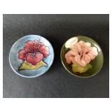 Two Moorcroft Hibiscus Trinket Dish