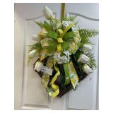 Yellow and Green Square Tulip Wreath
