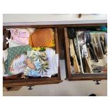 Kitchen Drawer Lot: Linens, Utensils, and More