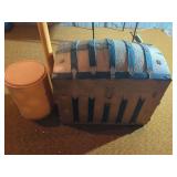 Decorative Metal Trunk with Pillows
