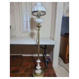 Vintage-Style White Milk Glass Parlor Floor Lamp
