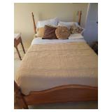 Wooden Four-Poster Bed Frame