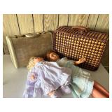 Two Dolls with Suitcases