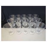 Set of 15 Clear Footed Water Glasses