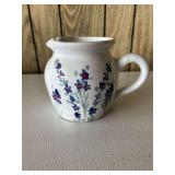 Hand-Painted Ceramic Pitcher with Floral Design