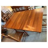 Wood Dining Table with 6 Chairs