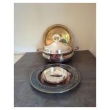 Silver Plated Serving Pieces: Covered Tureen & Trays