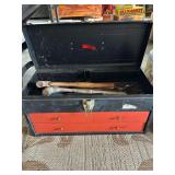 Metal Tool Box with Assorted Hand Tools