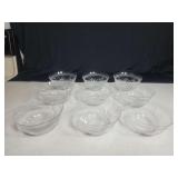 Set of 8 Etched Glass Bowls