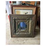Framed Duck Print and Ornate Metal Frame Decor