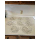Set of Eight Clear Glass Dessert Plates