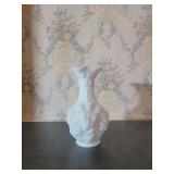 Milk Glass Vase with Grape Design