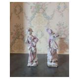 Pair of Porcelain Figurines - Man and Woman in Pink