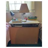 Multi-Tier Table with Lamp, Games, and Accessories