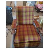 Upholstered Plaid Armchair