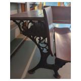 Vintage School Desk with Cast Iron Base