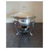Silver Plated Chafing Dish with Glass Insert