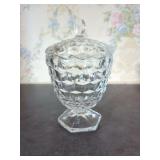 Clear Pressed Glass Candy Dish with Lid