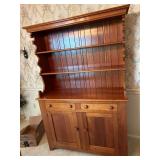 Solid Wood Cherry Hutch with Shelves and Storage