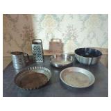 Baking Set: Pie Tins, Bundt Pan, Grater, and Flour Sifter