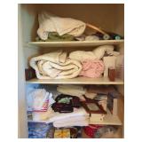 Assorted Linens, Blankets, and Home Decor Items