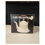 Porcelain Enamel 1 1/4 QT Tea Kettle - Brown Color