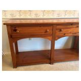 Wood Console Table with Drawers and Shelf