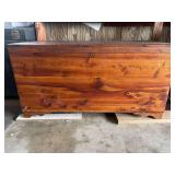 Wood Storage Chest with Contents