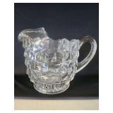 Pressed Clear Glass Creamer Pitcher