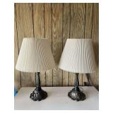 Pair of Table Lamps with Pleated Shades