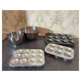 Mixing Bowls and Muffin Pans Baking Set