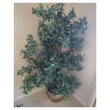 Artificial Tree in Hammered Brass-Style Pot