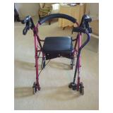 Drive Folding Walker with Seat and Cane