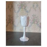 White Milk Glass Pedestal Vase