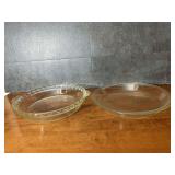 Two Clear Glass Pyrex Baking Dishes