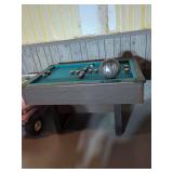 Frederick Willys Pool Table with Bowling Ball and Accessories