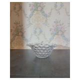 Decorative Clear Glass Bowl with Textured Design