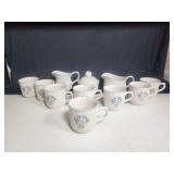 Cordella Collection Stoneware Creamer, Sugar Bowl and Mugs