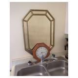 Decorative Wall Mirror and Acu-rite Wall Clock
