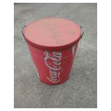 Coca-Cola Advertising Bucket with Wood Grater