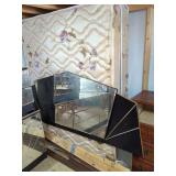 Full Size Bed with Mirrored Headboard