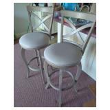Pair of Wood Bar Stools with Backs